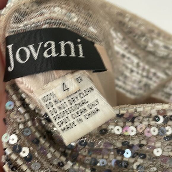 Jovani Open Back Evening Dress Gown Animal Print Sequin Detail - Picture 7 of 7
